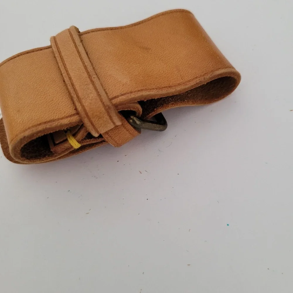 Louis Vuitton Vachetta Leather Luggage Tag Strap Tan Replacement Buckle France